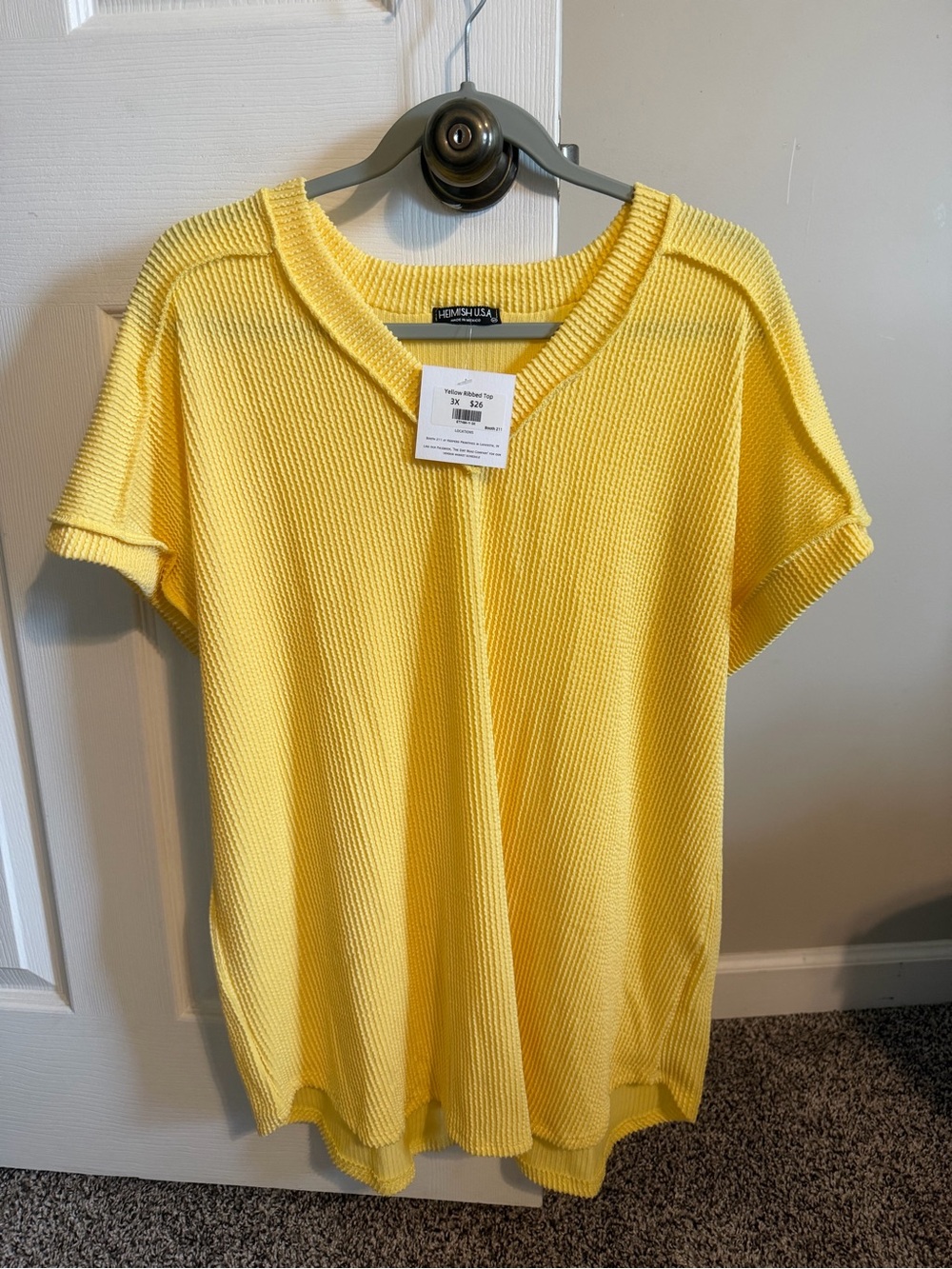HEIMISH USA Yellow Ribbed Knit Top